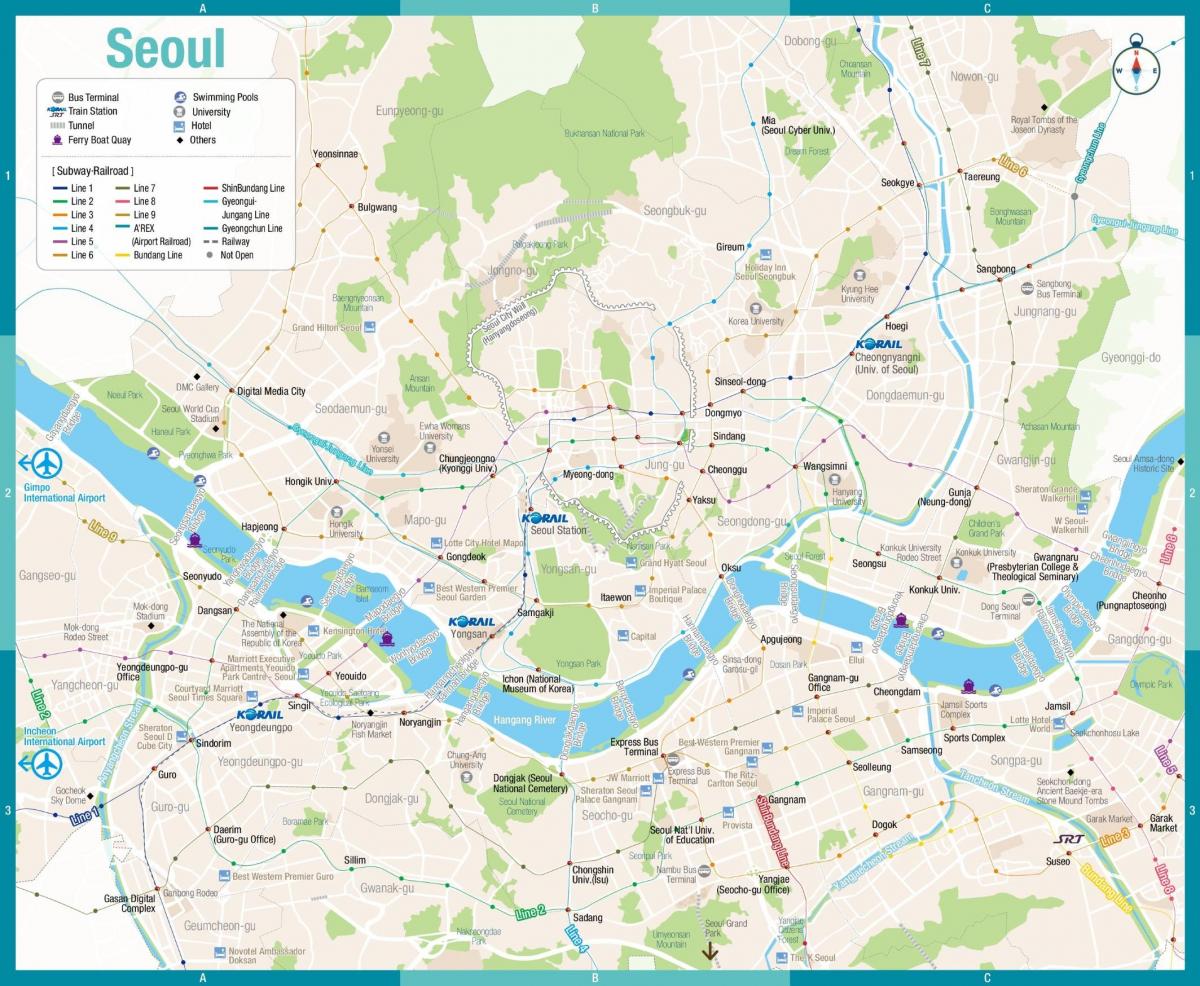 Karte des Busbahnhofs von Seoul