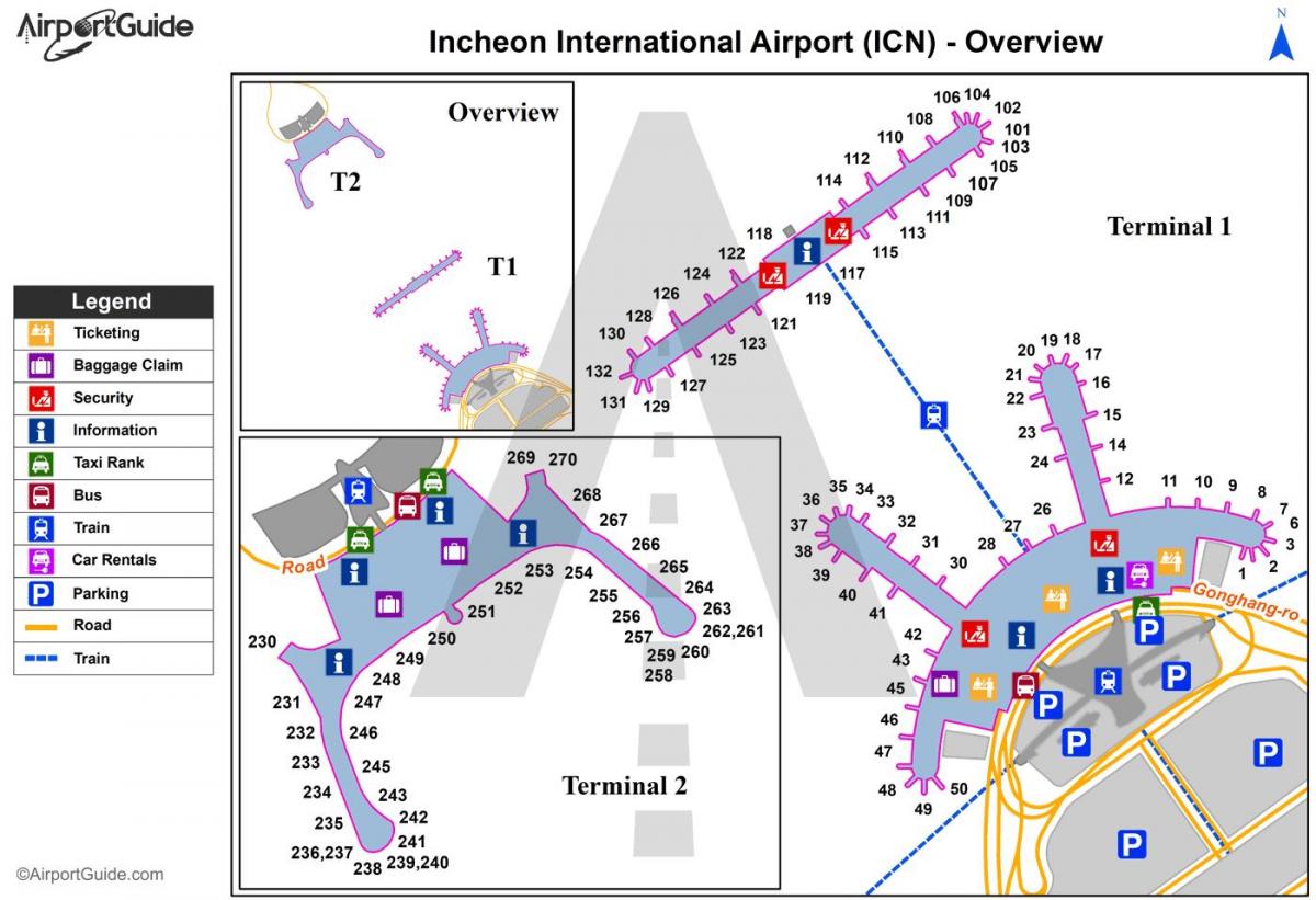 Karte des Flughafenterminals von Seoul