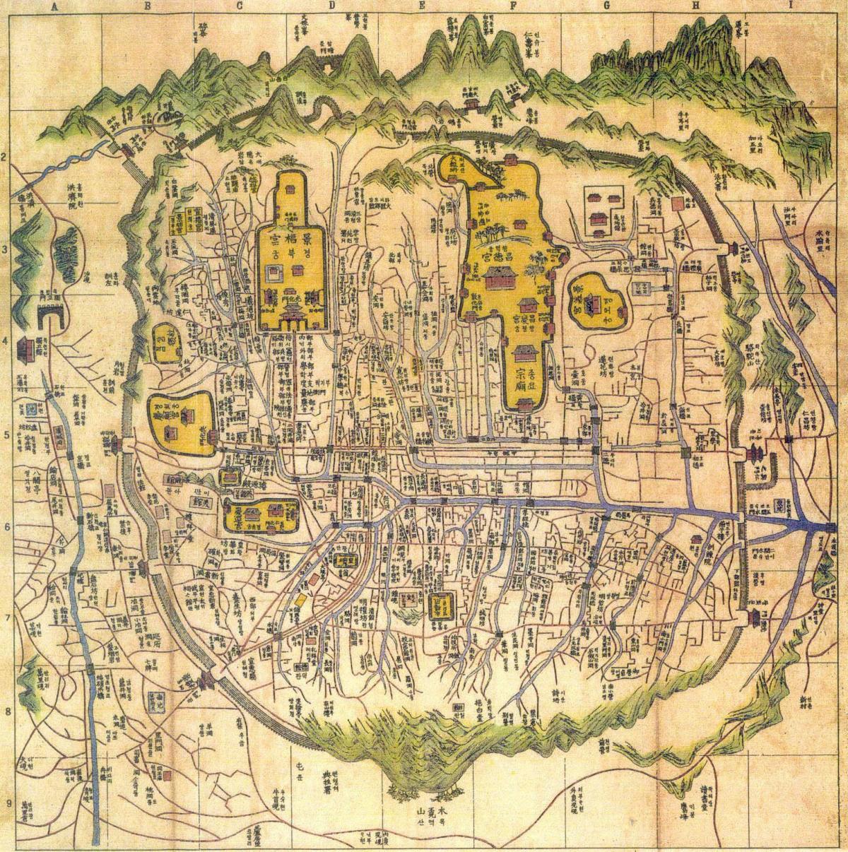 Antike Karte von Seoul
