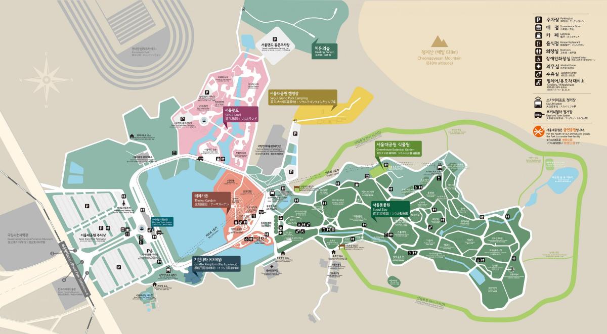 Karte des Zooparks von Seoul